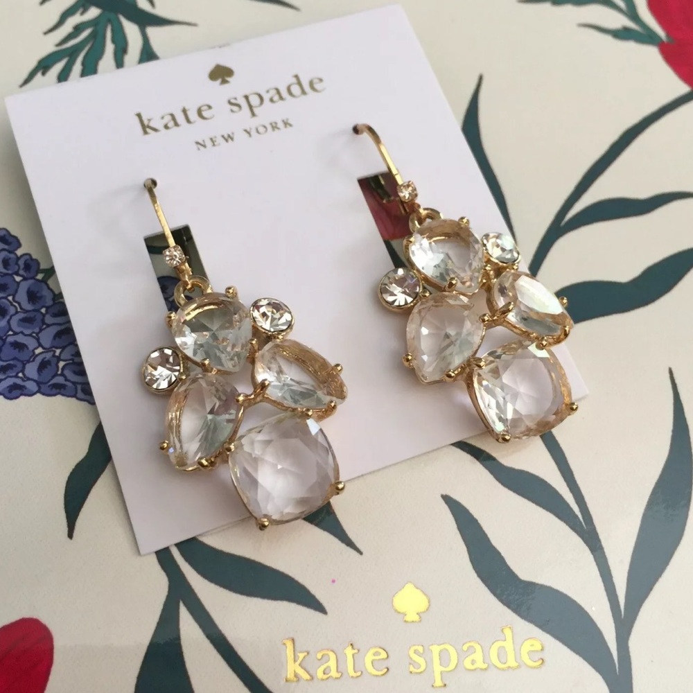 Kate Spade Make Me Blush Crystal Earrings Gold - Picture 2 of 4